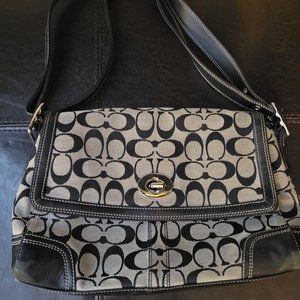 Coach flap shoulder/satchel handbag